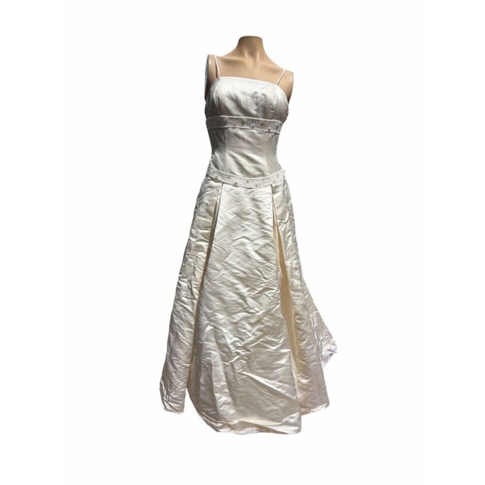Moonlight Ivory Beaded Wedding Gown with Train XS 0–2